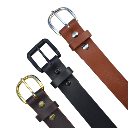 Beginner Leather Belt Kit 32mm kit. Available in 3 colours and 6 hardware finishes.
